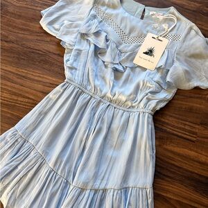 Light Blue Ruffled Dress